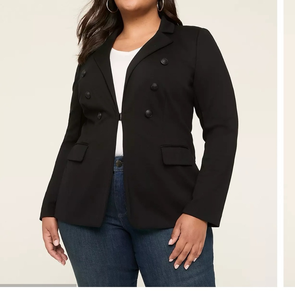 Lane Bryant Black Double-Breasted Blazer